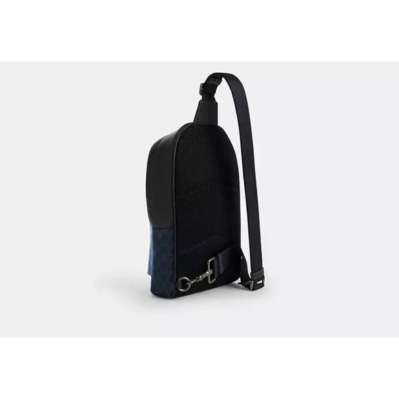 COACH Men's West Pack In Blocked Signature Canvas CBI92, Denim/Light Denim - Picture 3 of 9